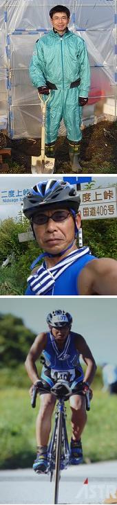 畑での店長とトライアスロンをする店長